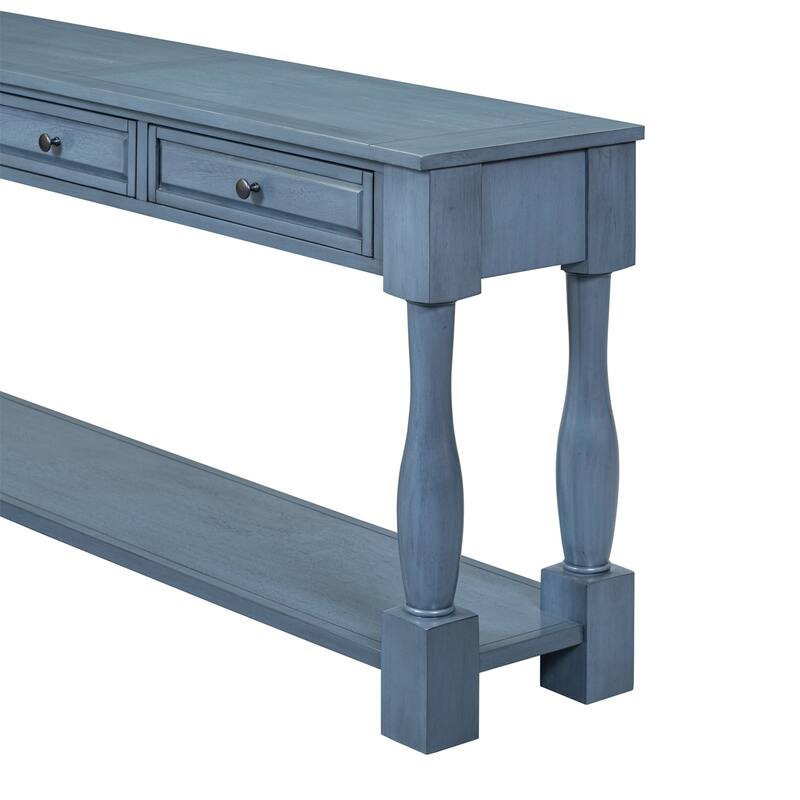 Merax 64" Long Extra-thick Console Table with Drawers and Shelf