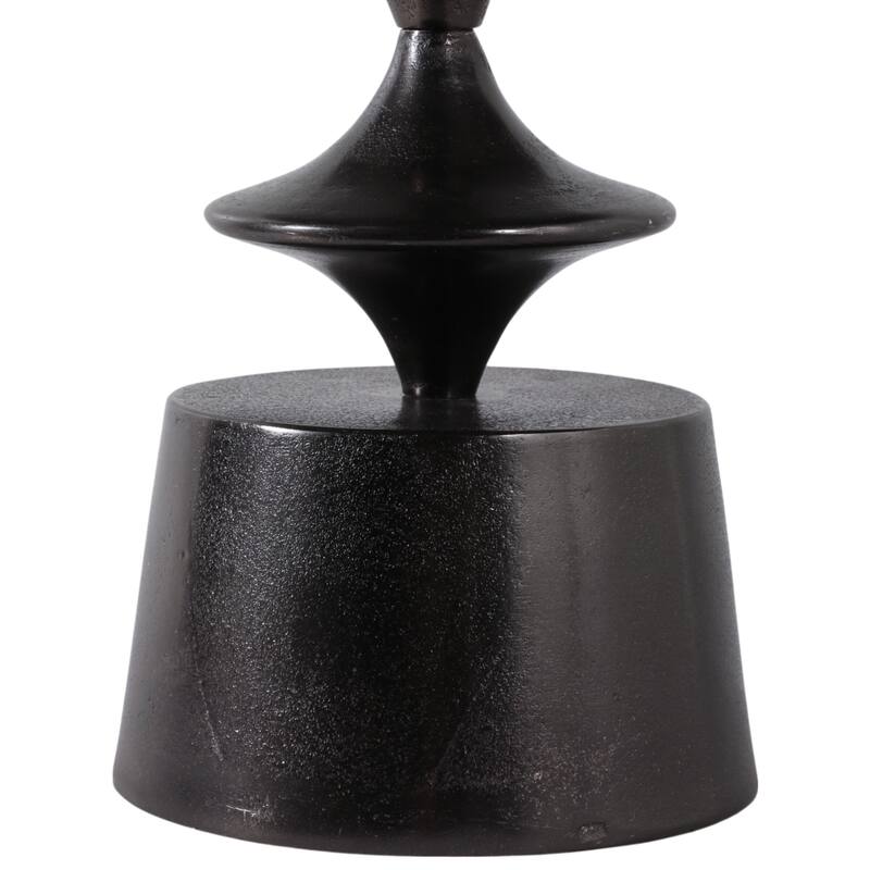 Accent Side Table with Polished Marble Top and Curved Base - 25"