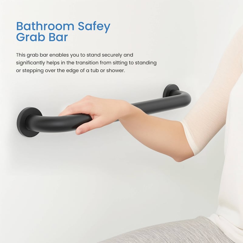 Bathroom Safety 12-Inch Length Stainless Steel Shower Grab Bar