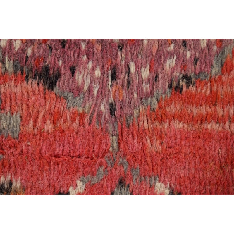 Tribal / Geometric Moroccan Area Rug Hand-Knotted Wool Carpet - 5'6" x 8'6"