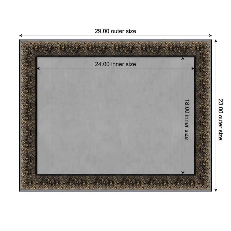 Amanti Art Intaglio Embossed Black Framed Magnetic Board - Board Size 24x18