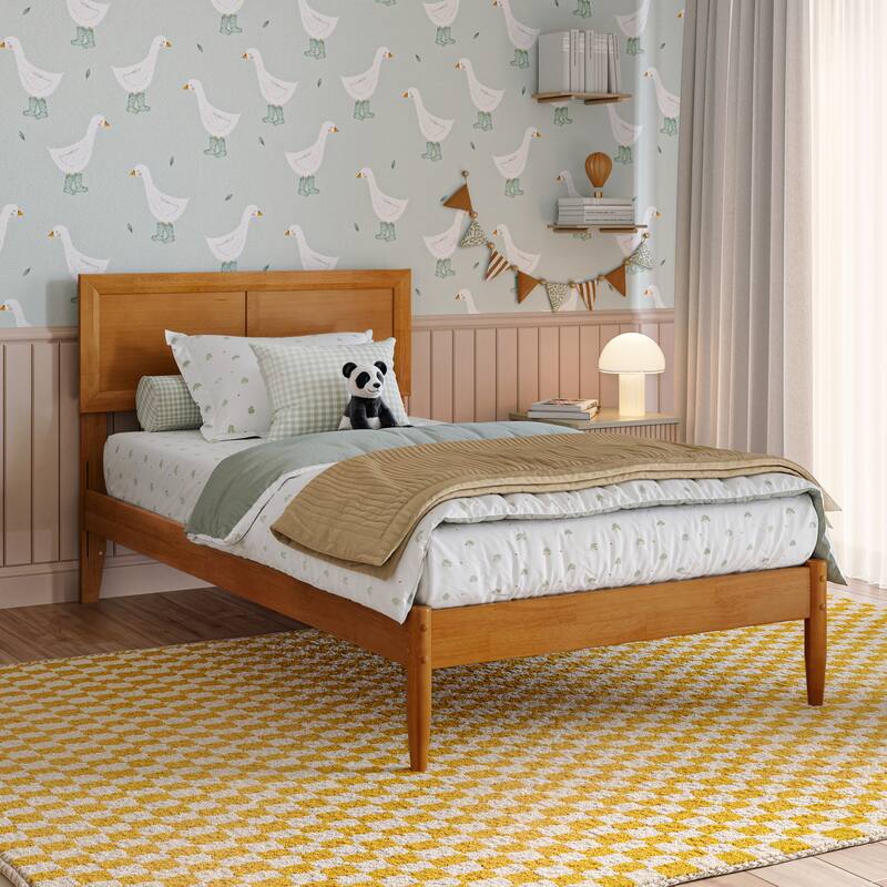 Ellarie Platform Bed with Adjustable Headboard - Twin - Light Toffee