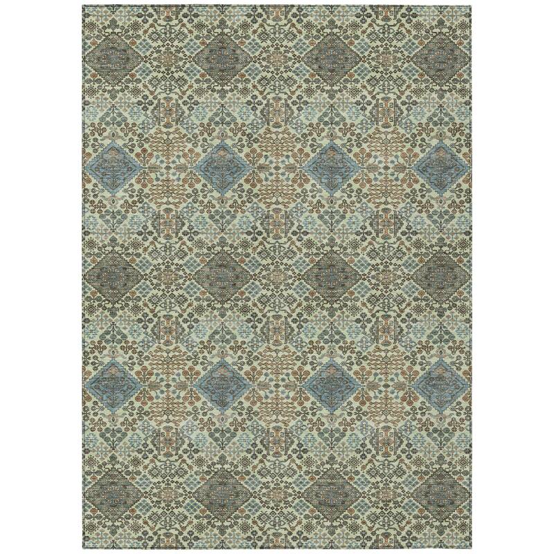 Machine Washable Indoor/ Outdoor Global Flory Chantille Rug
