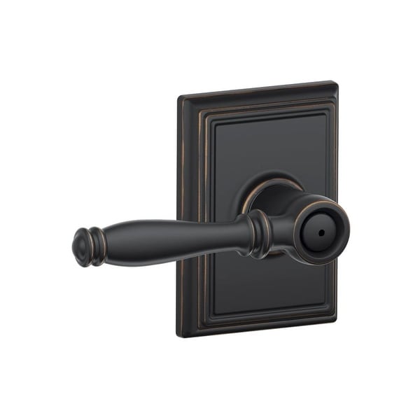 Schlage F40-BIR-ADD Birmingham Privacy Door Lever Set with Decorative Addison Trim