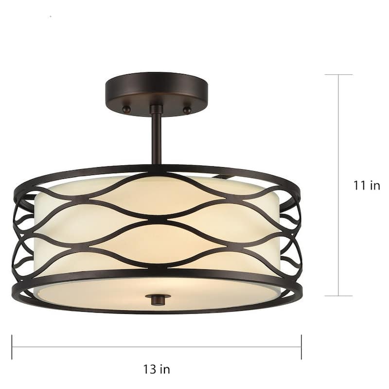 Chloe Gwen Collection Oil Rubbed Bronze 2-light Semi-Flush Mount