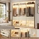 preview thumbnail 11 of 30, 25'' W Freestanding Closet System with 2 Wooden Drawers and Adjustable Shoes Rack and Hanging Rod,Walk-in Closet Organizer