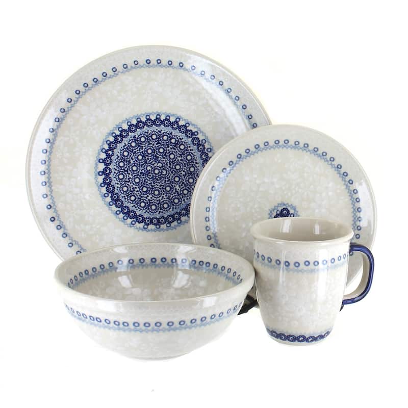 Blue Rose Polish Pottery Manufaktura Dinnerware (4PC) - Victoria