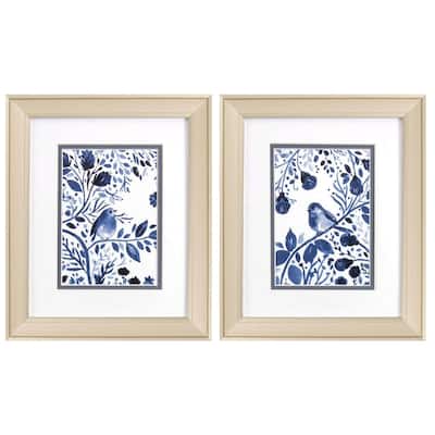 Indigo Song S/2 Framed Art Under glass