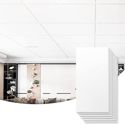 Art3d 2ft x 4ft.Smooth Drop Ceiling Tile, PVC Ceiling Tile