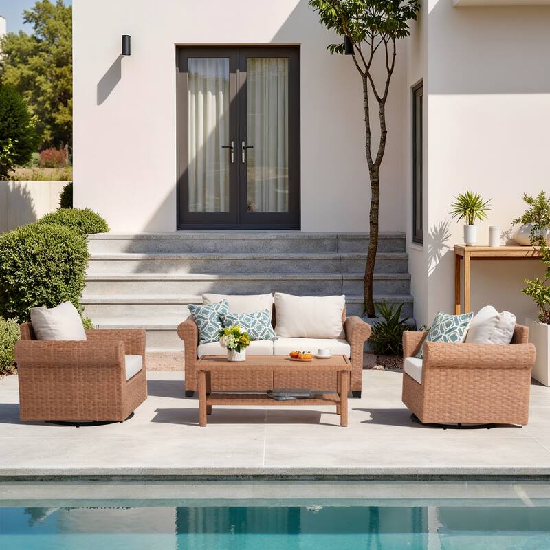 Outdoor Four-Piece Set Patio Lounge and Conversation Set