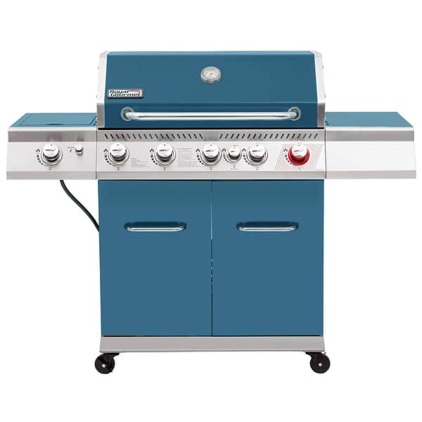 slide 2 of 17, Royal Gourmet GA5403B 5-Burner Cabinet Style Gas Grill, Sear Burner, Rear Burner and Side Burner Propane Gas