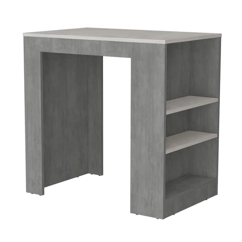 Portree Kitchen Island with 3-Side Shelves