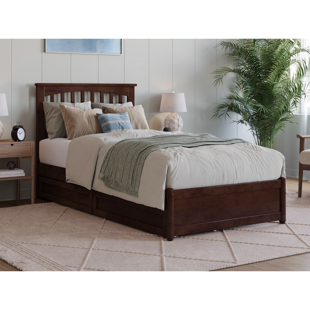 Everett Platform Bed with Panel Footboard and Storage Drawers