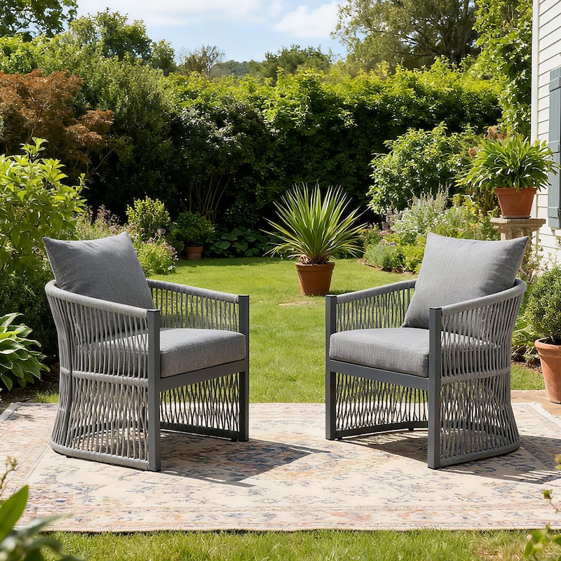 Christopher Knight Home Modern Outdoor Lounge Chair Set of 2 - Grey