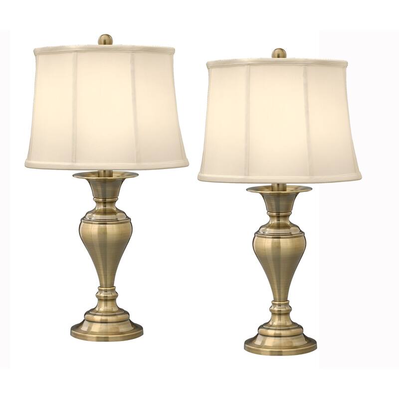 Dover 29 in. Satin Antique Brass Table Lamp - Set of 2