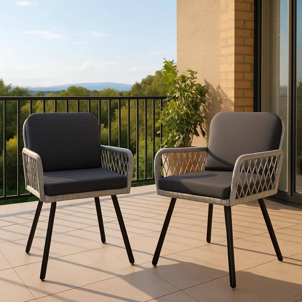 2PCS Patio Outdoor Dining Chairs, Armchair for Indoor, Garden, Balcony, Deck, Backyard - N/A