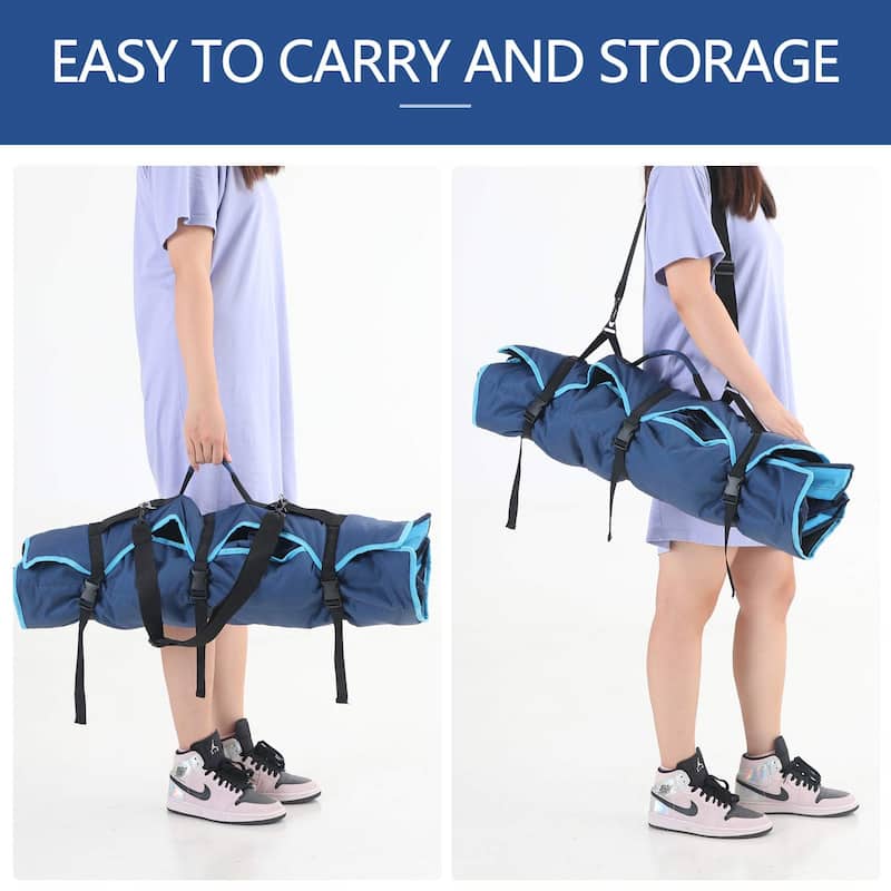 Portable Camping Quad Folding Chair Heavy Duty Support 300 LBS Oversized Steel Frame Collapsible Chair