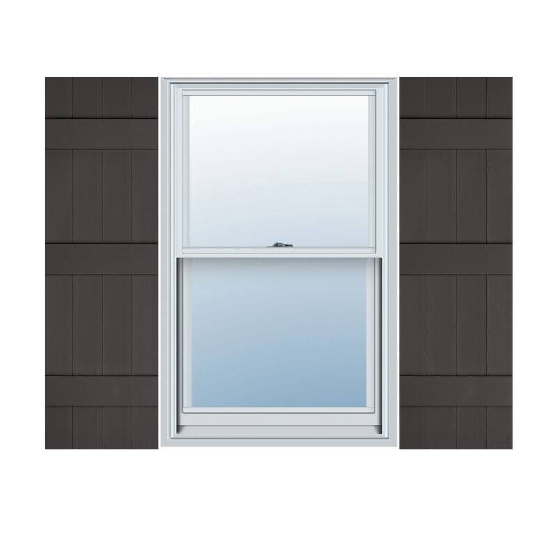 Lifetime Vinyl, TailorMade Four Board Joined (3 Batten), Board-n-Batten Shutters, w/Shutter-Loks (Per Pair)