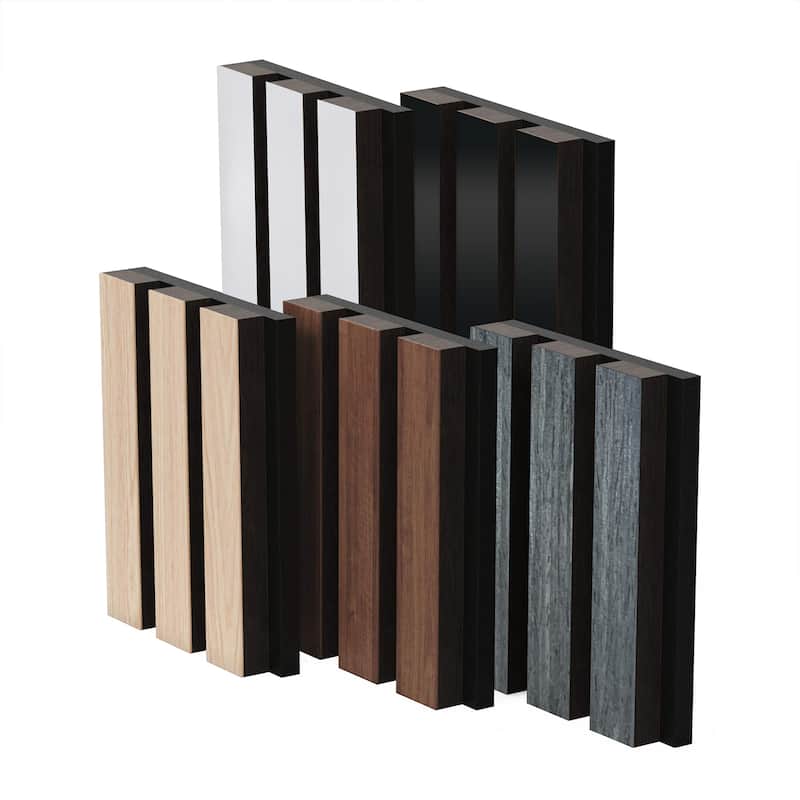 47" H x 23" W Modern Decor Polyester Grating Wood Acoustic Slat Panels Wall Paneling (Set of 4) - 47" H x 23" W x 0.82'' D