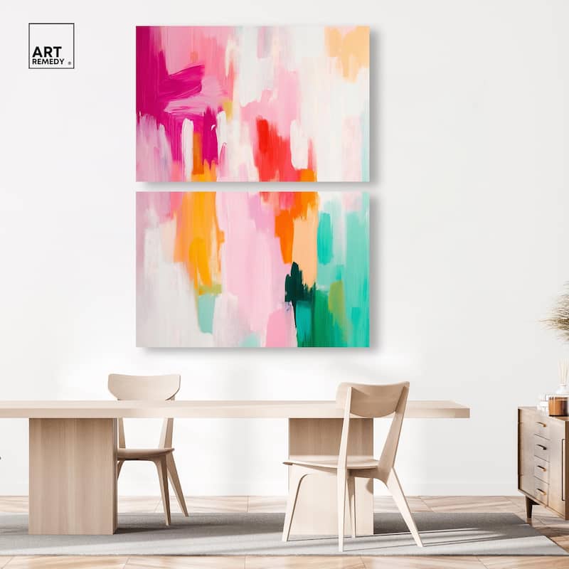 Playful Palette I Canvas Set of 2 by Art Remedy, Gallery Wrapped