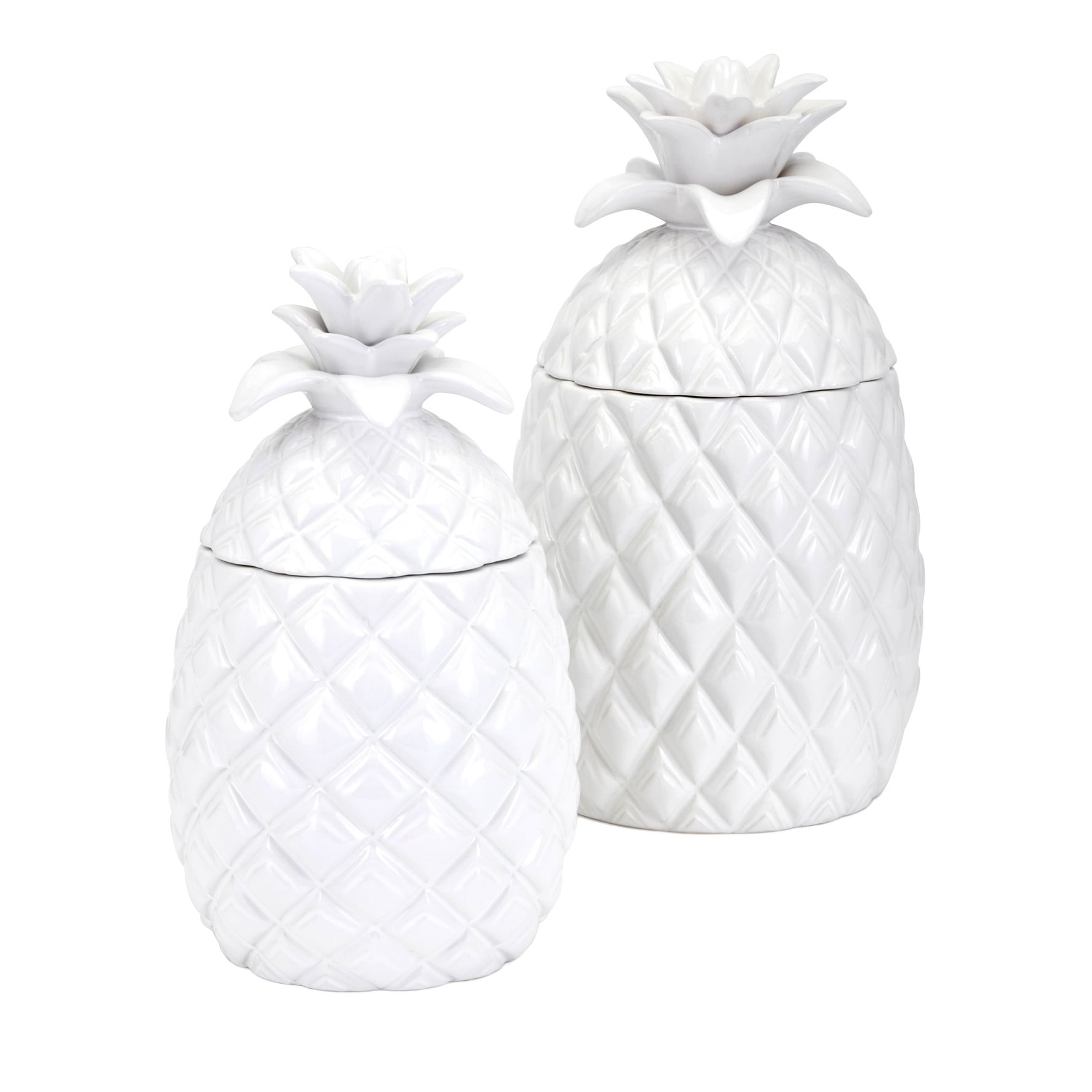 White Ceramic Airtight Pineapple Cookie Jar Storage Container Large