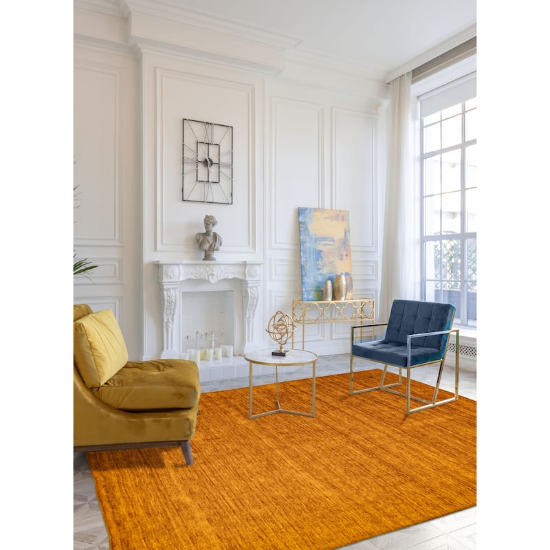 Kashkuli Gabbeh Gold Rug 8'1" x 9'8" - 8'1 x 9'8