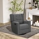 preview thumbnail 1 of 8, Wingback Swivel Recliner Chair Glider Rocking Chair with Button Tufted Grey