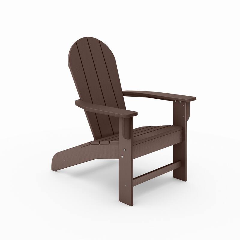 Brown Adirondack Chair - Premium Hdpe Poly Lumber For Pool, Patio, And Garden Elegance