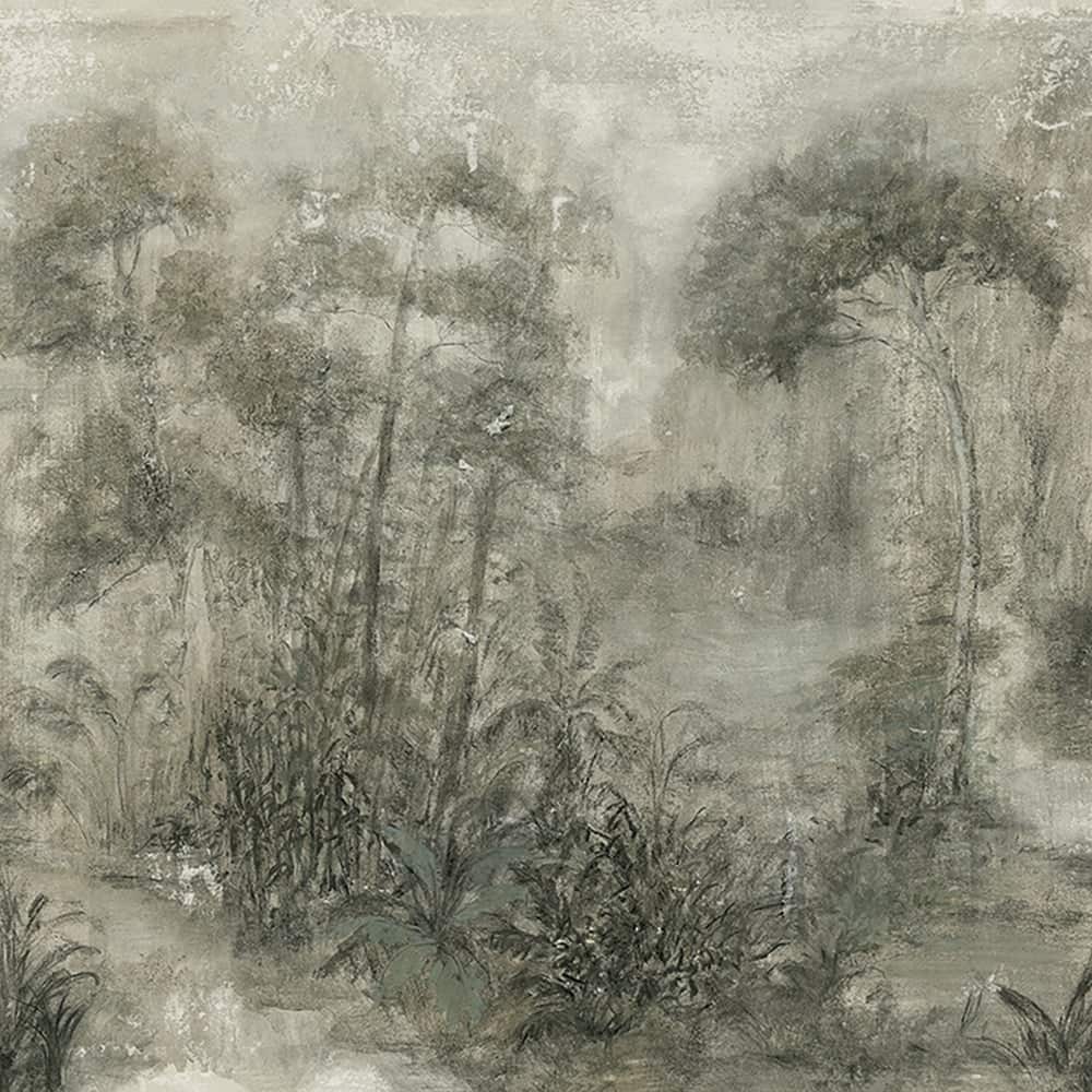 Galerie Wallcoverings City Romance Collection Beige Hazy Forest 6-Panel Wall Mural