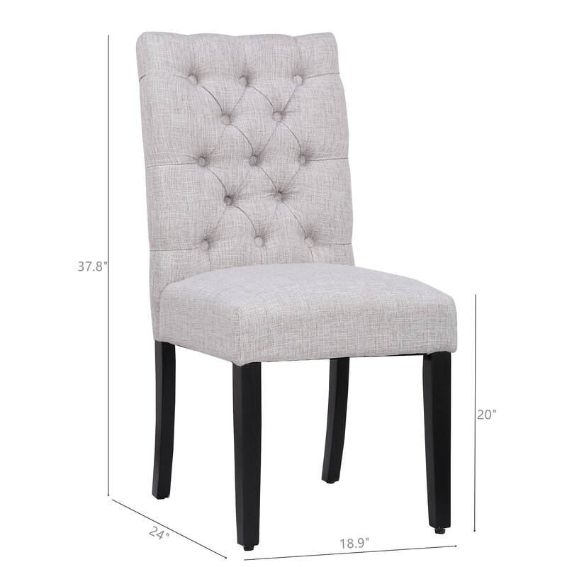 Grandview Tufted Upholstered Linen Fabric Dining Chair