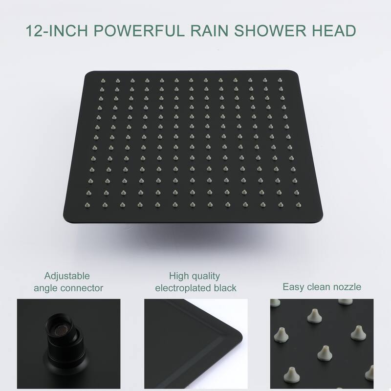 2.5 GPM 12 in. Ceiling Mount Dual Shower Heads with Pressure Balance Valve