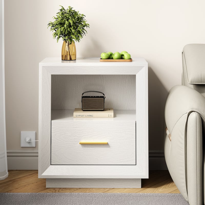 Modern Nightstand with Charging Station