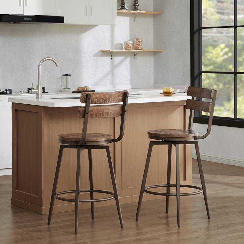 Austin Metal Base Swivel Counter Height Bar Stools Set