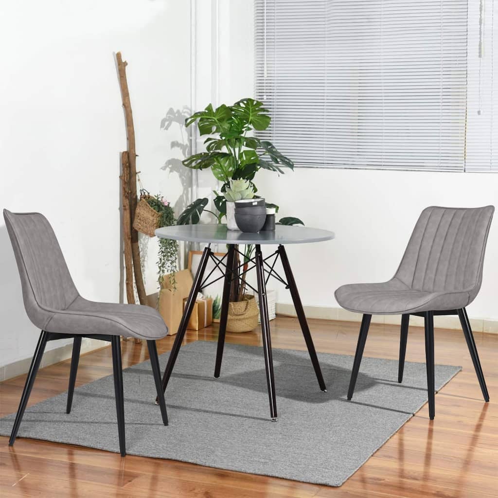 EROMMY Anacoglu Faux Leather Upholstered Side Dining Chairs Set of 2, X-Support Legs, Easy Clean Vanity Accent Chairs