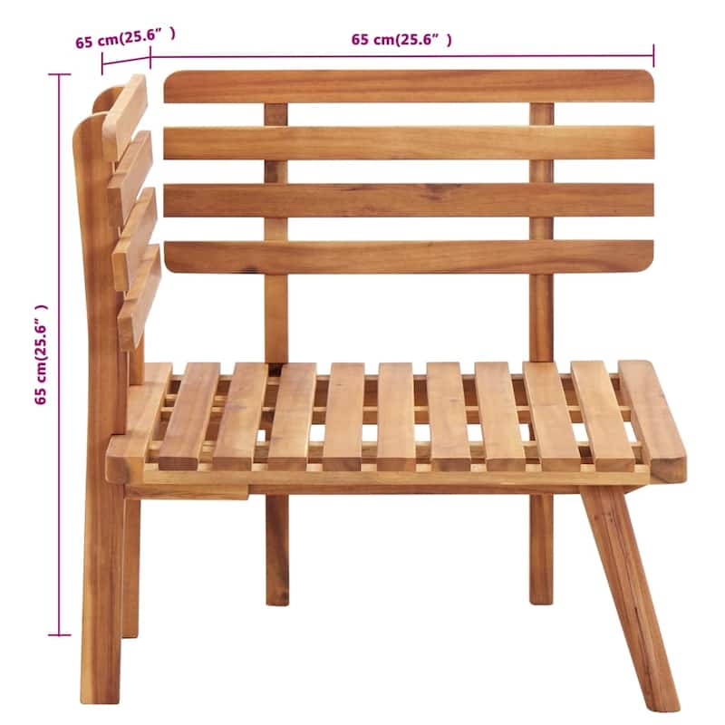 vidaXL Patio Lounge Set Outdoor Sectional Sofa Set Table Solid Wood Acacia - 23.6" x 25.6" x 25.6"