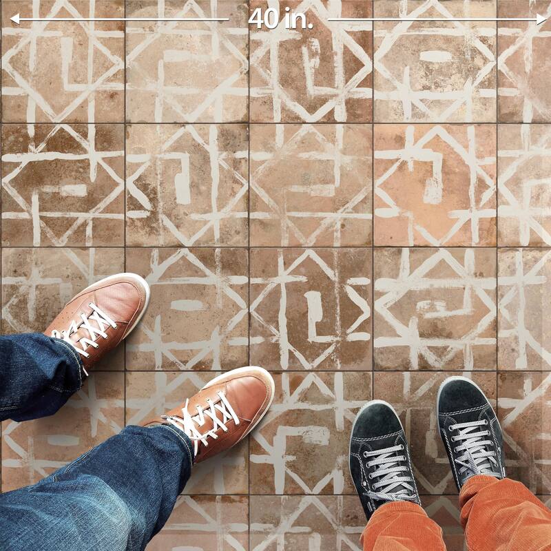 Merola Tile Kings Alora Decor 17-5/8" x 17-5/8" Ceramic Floor and Wall Tile