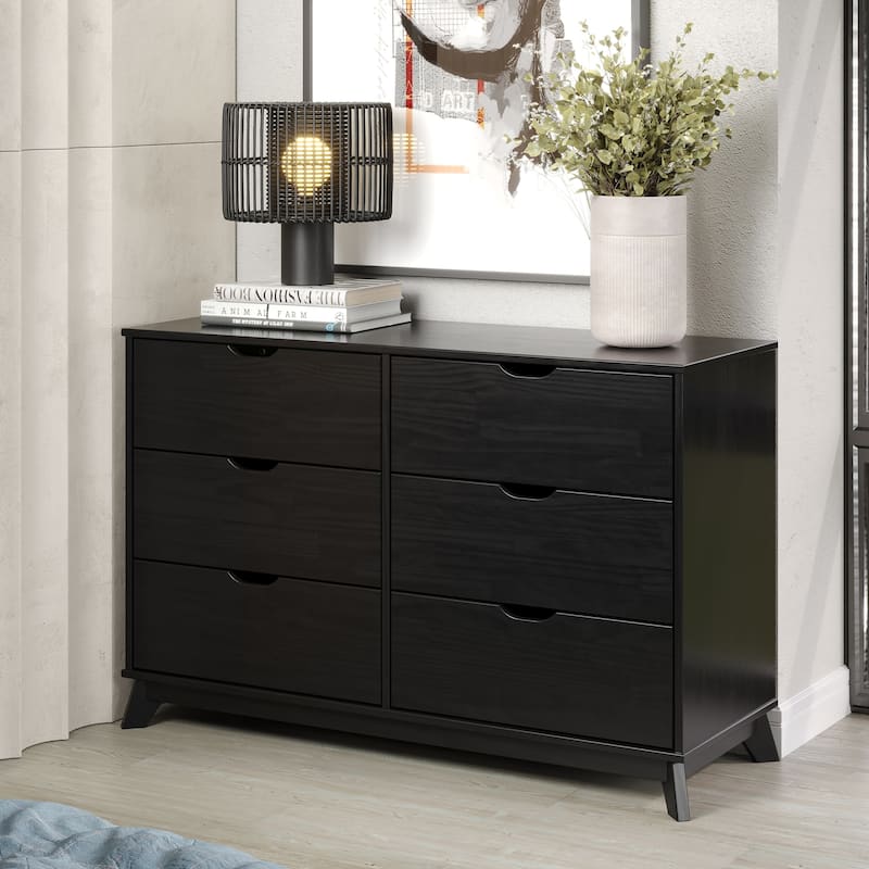 Purcell Wood 6 Drawer Dresser - Black