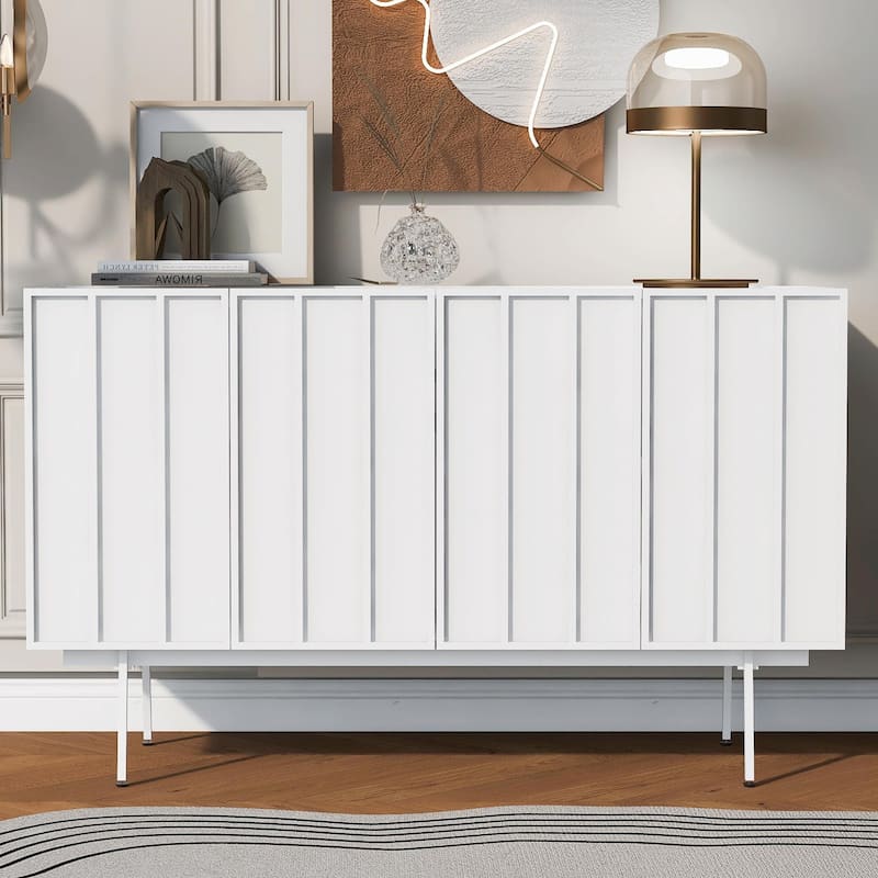 Modern Cabinet with 4 Doors - White