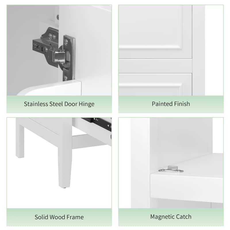20" Bathroom Vanity with Sink, Bathroom Cabinet with Two Doors, Door Shelf Storage and Adiustable Foot Pads, A Drawer