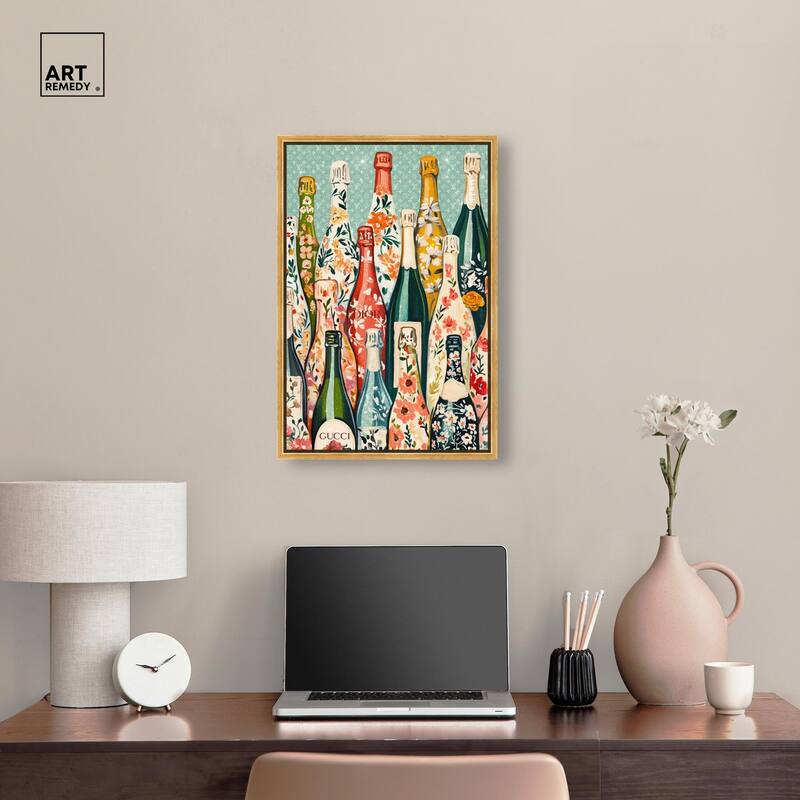 Floral Collection Bottles II Canvas by Art Remedy