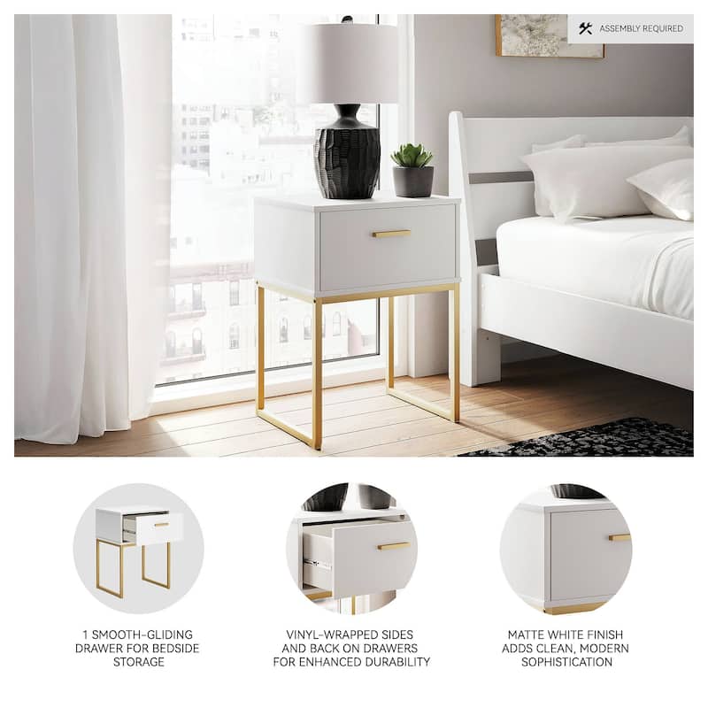Signature Design by Ashley Socalle White/Gold Nightstand