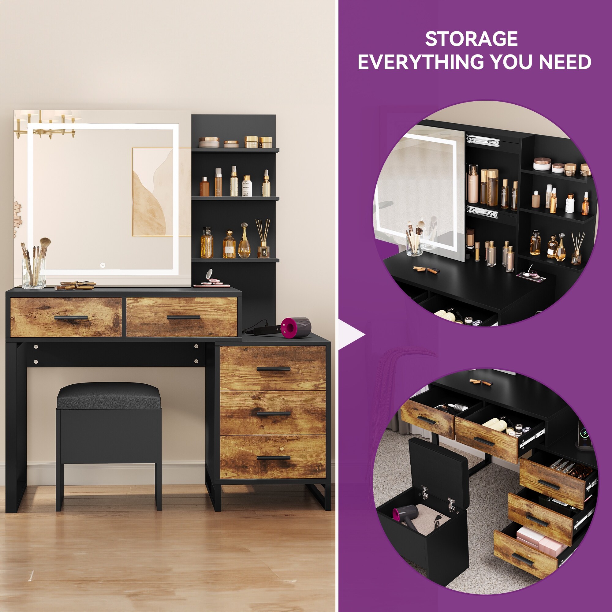 Led store makeup vanity