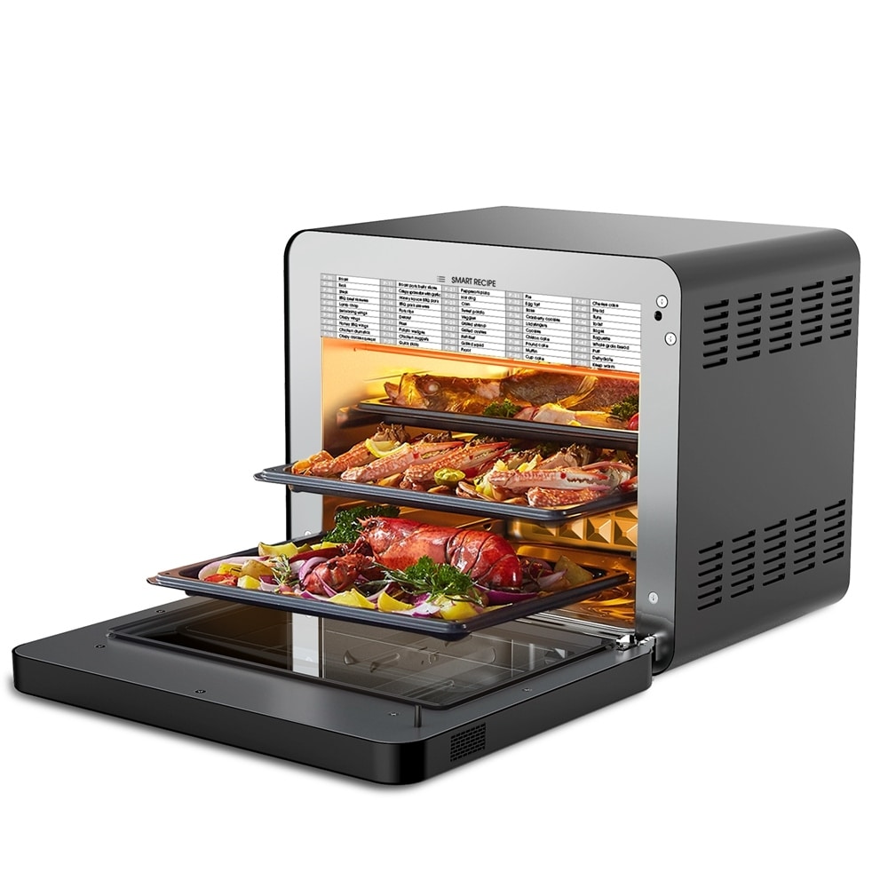 E-Macht Air Fryer Ovens Countertop, Convection Toaster Oven with 10 Cooking  Functions, 6-Slice Toast &12-Inch Pizza Capacity, 6 Accessories Included