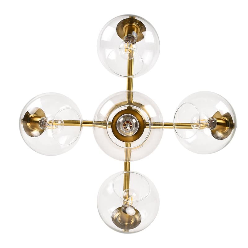 5-light Golden Dimmable Chandelier - Gold