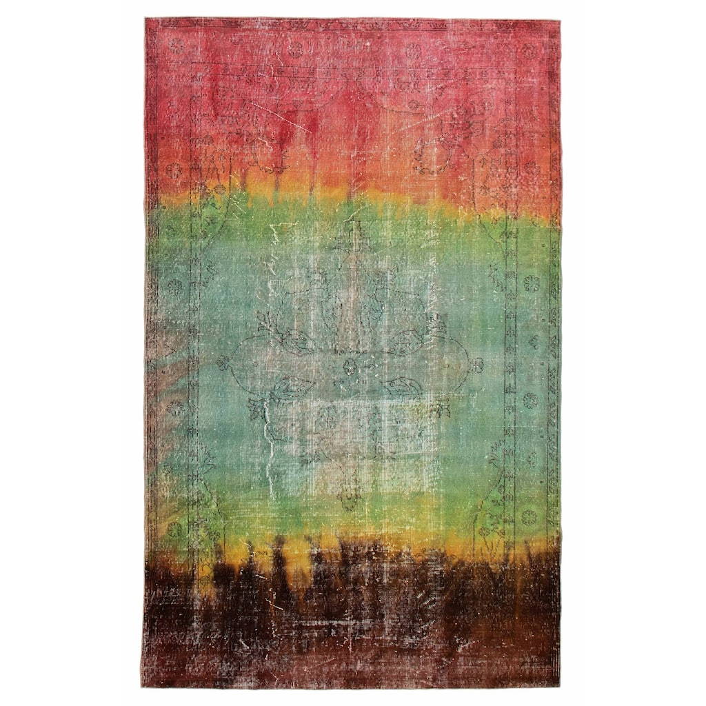 ECARPETGALLERY Hand-knotted Color Transition Multi Color Wool Rug - 5'10 x 9'5