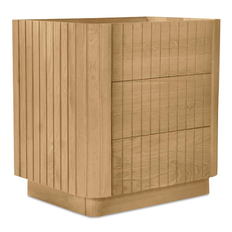 Aurelle Home Poete Solid Acacia Wood 3-Drawer Chest