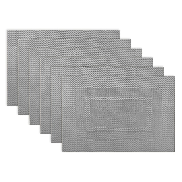 Design Imports Silver Doubleframe Kitchen Placemat Set (Set of 6)