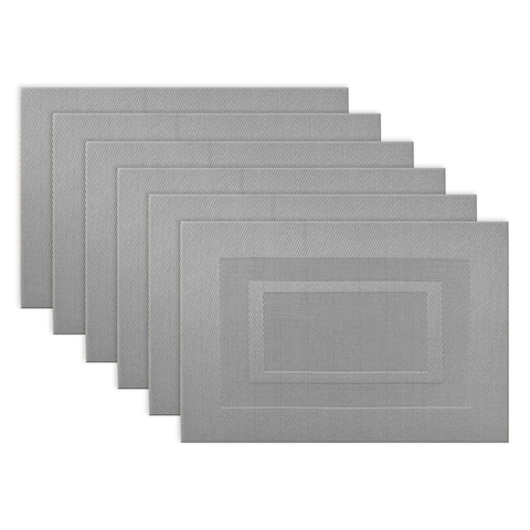 Design Imports Silver Doubleframe Kitchen Placemat Set (Set of 6)