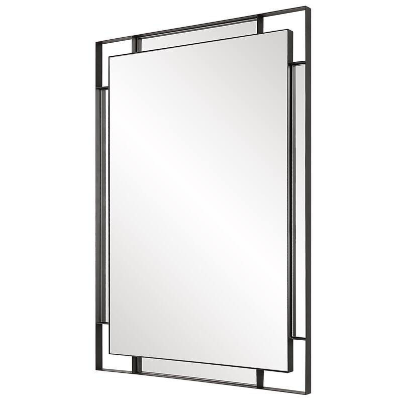 Uttermost Stellan Black Mirror - 27.75"W x 39.63"H x 1.13"D