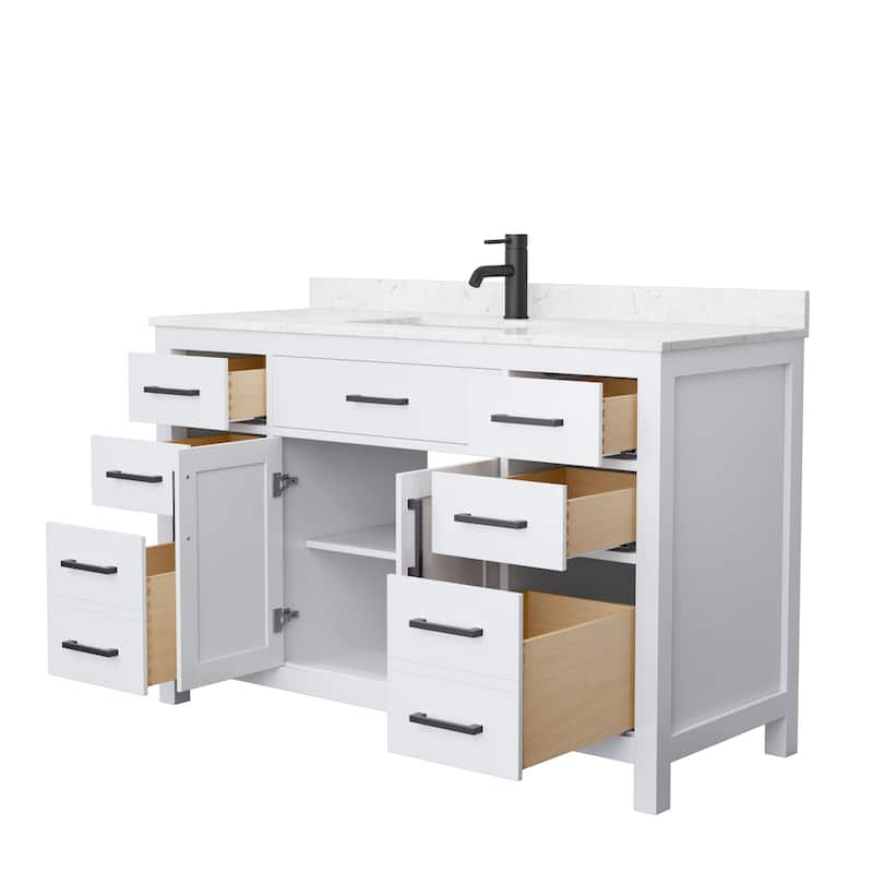 Beckett 54-Inch Transitional Marble Top Single Vanity